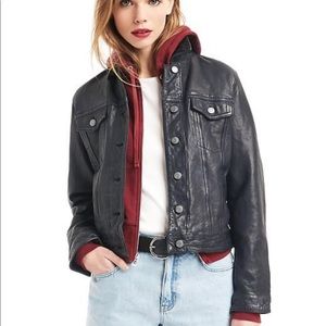 New Gap Leather Jean Jacket 90s ReIssue XS